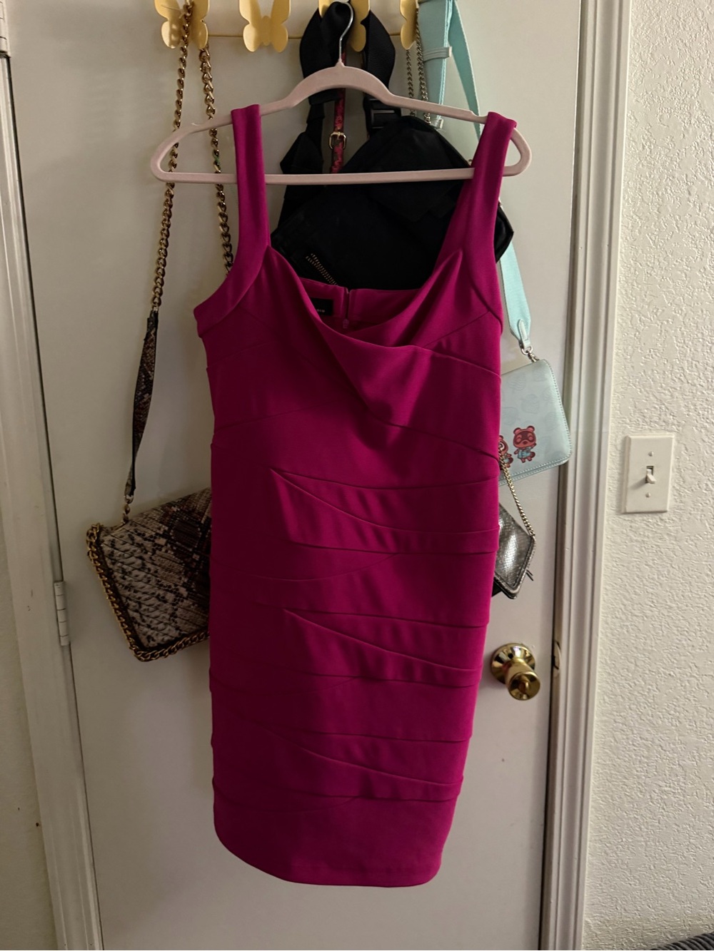 AB Studio Magenta Sleeveless Bodycon Mini Dress